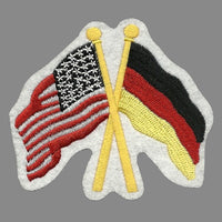 USA and Germany Flags Iron On Patch Crossed Flags - Heritage Pride