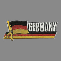 Germany Flag Iron On Patch - Wavy Ribbon - Country Pride