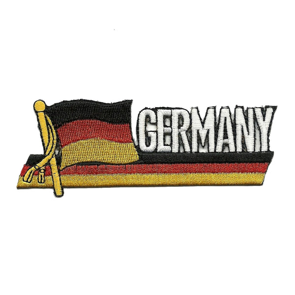 Germany Flag Iron On Patch - Wavy Ribbon - Country Pride