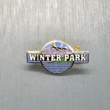 Vintage Winter Park Colorado Pin - CO Souvenir Hat Pin Lapel Ski Resort Travel Skiing Skier 1" Mountains Purple