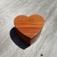 Handmade Wood Box with Redwood Heart Ring Box California Redwood #266