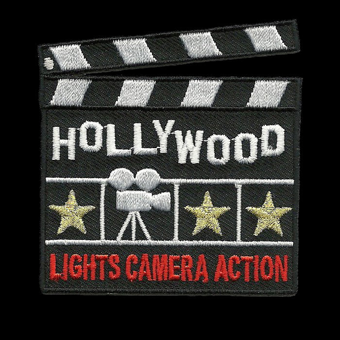 Hollywood Patch - Iron On California Souvenir - Movie Clapper Badge Emblem
