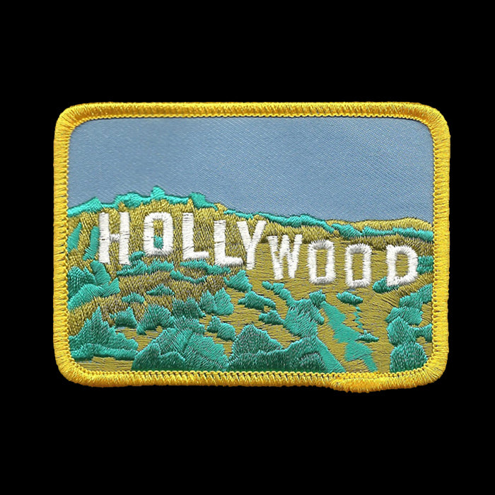 Hollywood Sign in the Hills Iron on Patch Souvenir Applique Badge Emblem Accessory