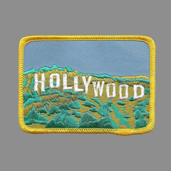 Hollywood Sign in the Hills Iron on Patch Souvenir Applique Badge Emblem Accessory