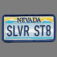 Nevada Patch – The Silver State – License Plate Travel Patch Iron On – NV Souvenir Patch – Embellishment Applique – 4"