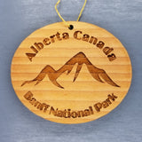 Banff National Park Ornament Handmade Wood Ornament Alberta Canada Souvenir Mountain Ski Resort Skiing Skier Resort