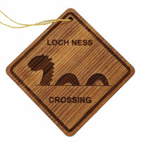 Loch Ness Crossing Ornament - Lochness Monster Ornament - Wood Ornament