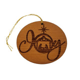 Joy Nativity Christmas Ornament - Handmade - Wood