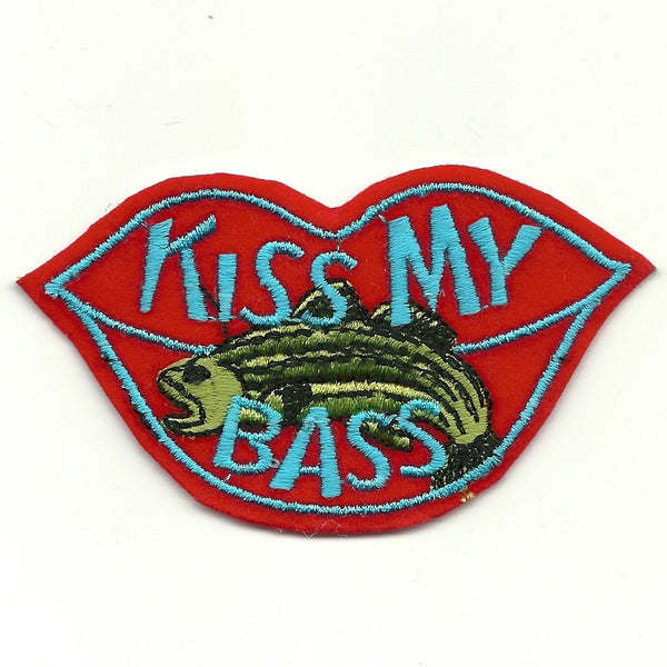 Fishing Patch - Kiss My Bass - Humor Iron on Patch