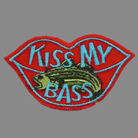 Fishing Patch - Kiss My Bass - Humor Iron on Patch