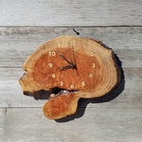 Redwood Clock Handmade Wall Hanging Rustic Burl Live Edge #341 2 Tone Wood Anniversary Gift Wedding Gift One Of a Kind Small Wall Clock