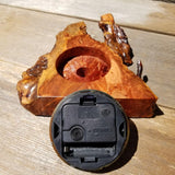Redwood Burl Clock Table Shelf Mantle Desk Office Gifts for Men 2 Tone Sitting Wood Christmas Gift #182 Handmade