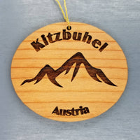 Kitzbuhel Ornament Wood Ornament Souvenir Mountain Resort Skiing Skier Innsbruck Austria Alpine Alps