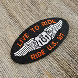 US 101 Patch - California Souvenir - Live to Ride Biker