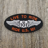 US 101 Patch - California Souvenir - Live to Ride Biker