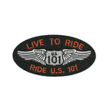 US 101 Patch - California Souvenir - Live to Ride Biker
