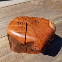 Salt and Pepper Shakers Set Rustic Wood Redwood Handmade #389 California Souvenir Holiday Gift Man Cave Cabin Lodge Decor