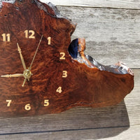 Redwood Clock Handmade Wall Hanging Rustic Wedding Gift Burl Live Edge #173 Mini