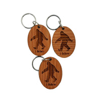 Bigfoot Wood Keychain Sasquatch Redwood Souvenir Travel Gift - Bigfoot Believer Gift Key Chain Key Tag Key Ring Key Fob