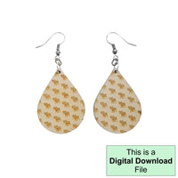 Moose Teardrop Dangle Earrings Laser Cut and Engrave SVG File Engrave Only Digital Download Cut Your Own Pattern