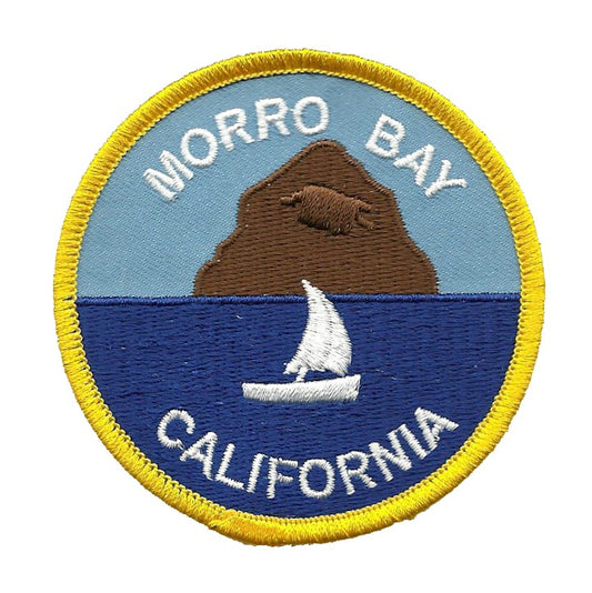 California Patch - Morro Bay Rock Iron On Patch Souvenir Badge Emblem