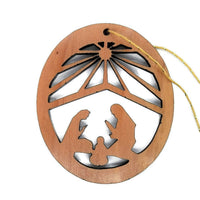 Nativity Christmas Ornament Handmade Wood Ornament Made in USA California Redwood