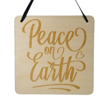 Christmas Sign - Peace on Earth Wall Sign - Office Sign - Wood Sign Engraved - Decorating Gift