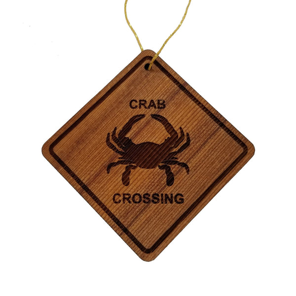 Crab Crossing Ornament - Crab Ornament - Wood Ornament Handmade in USA - Christmas Home Decoration - Crab Christmas