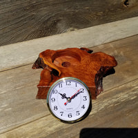 Redwood Burl Wood Clock Mantle Desk Office Birdseye #138