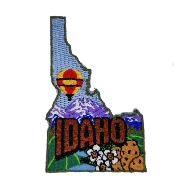 Idaho Patch – ID Map – Idaho State Shape- Travel Patch Iron On – ID Souvenir Patch – Embellishment Applique – Travel Gift 3.5" Collage