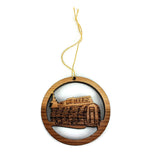 One Log House Christmas Ornament Handmade Wood Christmas Ornament California Redwood Souvenir