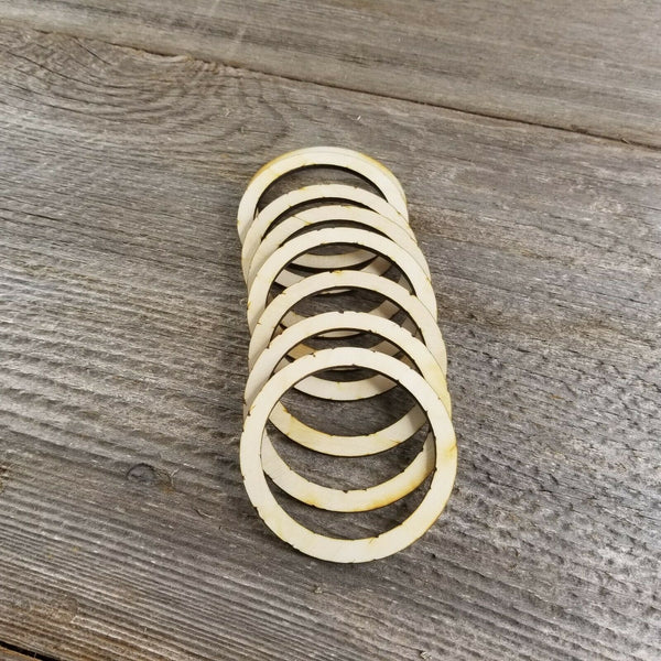 Wood Cutout Circle Hoops 2.5 Inch Unfinished Rings - Lot of 48 Wood Blanks Craft