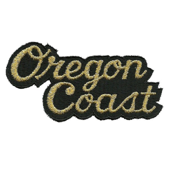 Oregon Coast Patch - Script Black and Gold