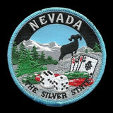 Nevada Patch - The Silver State - Travel Patch Iron On - NV Souvenir Patch - Embellishment Applique - Gambling Patch 3"