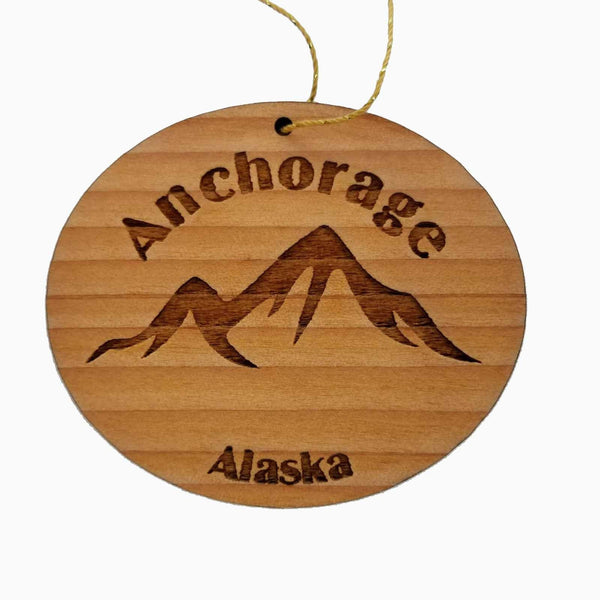 Anchorage Alaska Ornament Handmade Wood Ornament AK Souvenir