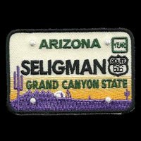 Seligman Arizona Patch – Grand Canyon State – License Plate Travel Patch AZ Souvenir Embellishment or Applique