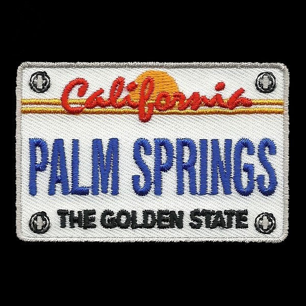 Palm Springs Patch - Iron On California Golden State - CA License Plate Souvenir Badge Emblem