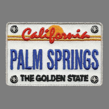 Palm Springs Patch - Iron On California Golden State - CA License Plate Souvenir Badge Emblem