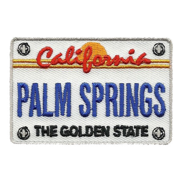 Palm Springs Patch - Iron On California Golden State - CA License Plate Souvenir Badge Emblem