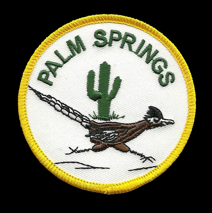 Palm Springs California Iron On Patch - Roadrunner Souvenir Badge Emblem - 10118