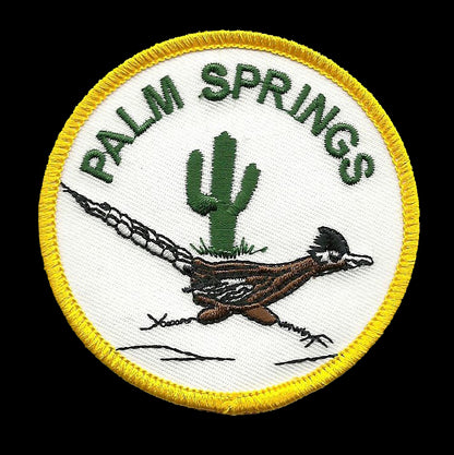Palm Springs California Iron On Patch - Roadrunner Souvenir Badge Emblem - 10118