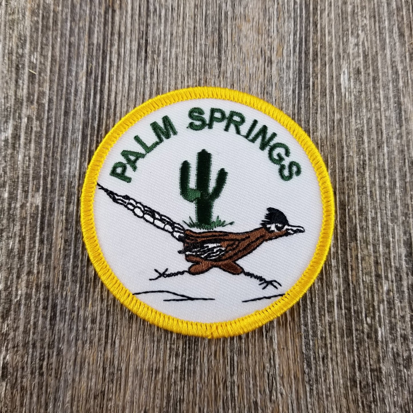 Palm Springs California Iron On Patch - Roadrunner Souvenir Badge Emblem - 10118