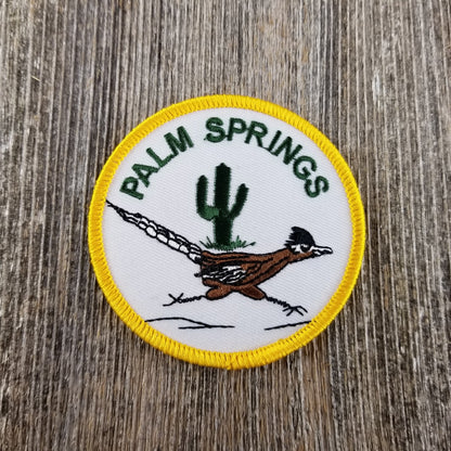 Palm Springs California Iron On Patch - Roadrunner Souvenir Badge Emblem - 10118