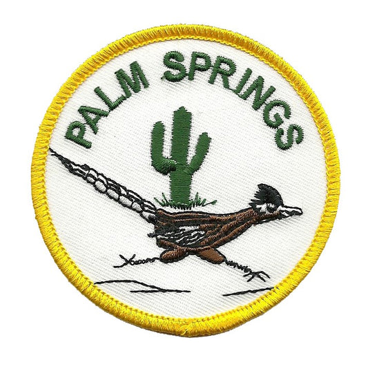 Palm Springs California Iron On Patch - Roadrunner Souvenir Badge Emblem - 10118