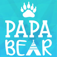 Papa Bear Teepee Bear Paw Decal 6 Inch - Father's Day Gift - Proud Dad