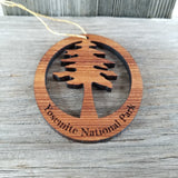 Yosemite Redwood Ornament Redwood Tree - Oval Yosemite National Park California Redwoods - Laser Cut Handmade Wood Ornament - Made in USA