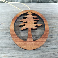 Yosemite Redwood Ornament Redwood Tree - Oval Yosemite National Park California Redwoods - Laser Cut Handmade Wood Ornament - Made in USA