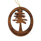 Yosemite Redwood Ornament Redwood Tree - Oval Yosemite National Park California Redwoods - Laser Cut Handmade Wood Ornament - Made in USA