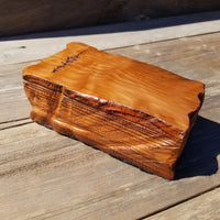 Handmade Wood Box with Redwood Tree Engraved Rustic Handmade Curly Wood #396 California Redwood Jewelry Box Storage Box