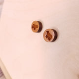 Bear Earrings - Wood Earrings - California Redwood Stud Earrings - CA Souvenir Keepsake - Post Earrings - Black Bear Walking